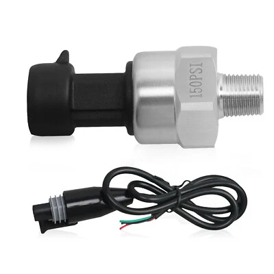 FEEKOR 150 PSI Stainless Steel Thread Pressure Transmitter Sensor for Oil Tank