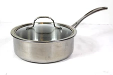 Calphalon 87822 2.5 QT 2.3 L Stainless Steel Long Handle Saucepan Pot With Lid