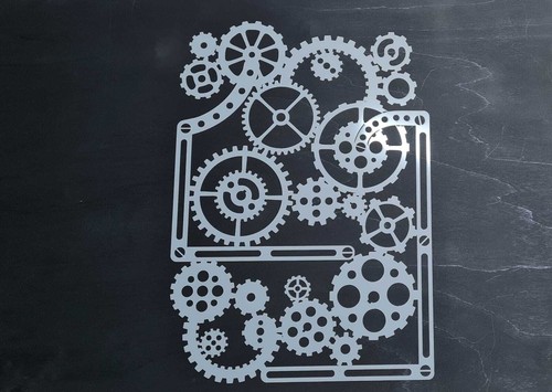 FX Gears Steampunk Clock Style 3 sizes Stencils Airbrushing Reusable Freehand - Picture 8 of 14