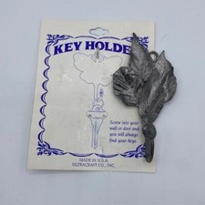 Vintage Ultracraft Made in USA Pewter Leaf Keyholder
