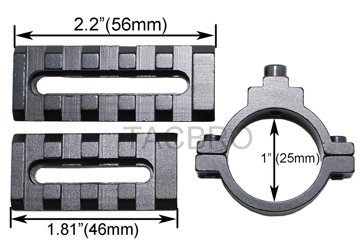 BigTron Adaptateur D'anneau 25,4-30 Mm Pour Rail Picatinny 20 Mm – Base 40 Mm, 6 Fentes, En Alu (airsoft, Carabine)