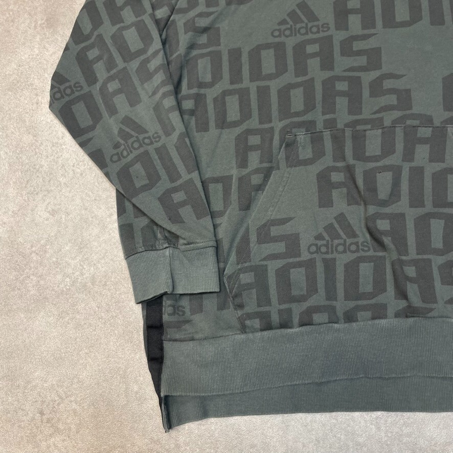 Adidas Hoodie Mens Y2K Pullover All Over Print Sweatshirt, Green, Large image 6