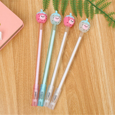 24PCS Cute Pig Gel Pens - 0.5mm Fine Point Black Ink Pens For School & Office