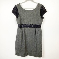 J. CREW Factory dress wool blend Lace Sleeves Side Pockets Size 12 lined