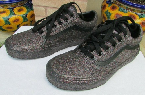 black rainbow glitter vans