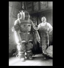 Vintage Freaky Robot Man PHOTO Creepy Weird Strange Freak Steampunk Circa 1910