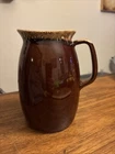 Vintage HULL Pottery Pitcher Brown Drip  Glaze Ovenproof USA  7” High