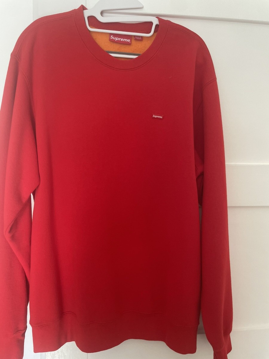 Supreme Crewneck Small Box Logo - Red - Large - Worn Once | eBay UK