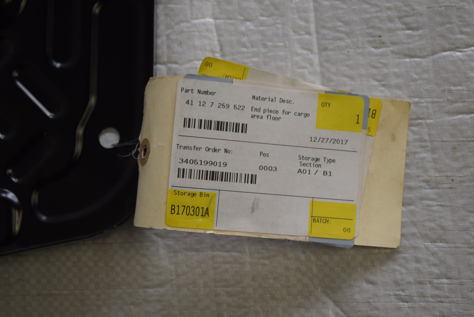 2011-2016 BMW 535i XDRIVE END PIECE FOR CARGO AREA FLOOR OEM  