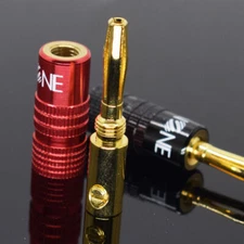 8pcs ELNONE High Quality Gold Plated Speaker Banana Plug Male Audio Connector