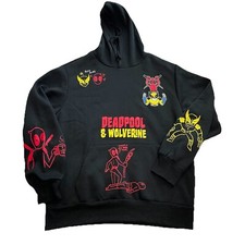 Marvel Deadpool  Wolverine Duo Split Best Bubs Pullover Hoodie Black Large