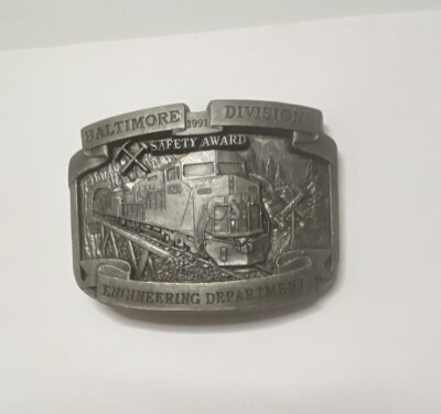 CHESSIE CSX SYSTEM BALTIMORE DIVISION 1991 SAFETY AWARD BELT BUCKLE ENGINEERING