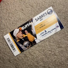 2016 Evan Rodrigues NHL Debut 1st Game Full Ticket Stub Sabres Blue Jackets 4/8