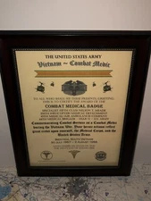 COMBAT MEDIC / CMB - VIETNAM WAR (COMMEMORATIVE ISSUE CERTIFICATE)