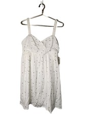 Alter’d State Babydoll Short Dress White Wstar Pattern Sleeveless Summer Dress L