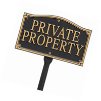 Whitehall Products Private Property Wall/lawn Statement Plaque, Black/gold Whitehall Products Private Property Wall/lawn Statement Plaque, Black/gold
