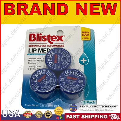 Blistex Lip Balm Medex Cooling Relief for Sore Moisture 0.25 Oz 2 PACK Brand New