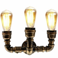 Vintage Industrial Steampunk Metal Pipe Ceiling Pendant Lamp Wall Table Lights