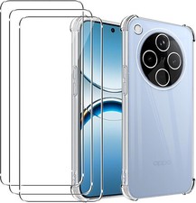 For Oppo Find X8 / X8 Pro Case, Clear Shockproof Phone Cover + Screen Protector