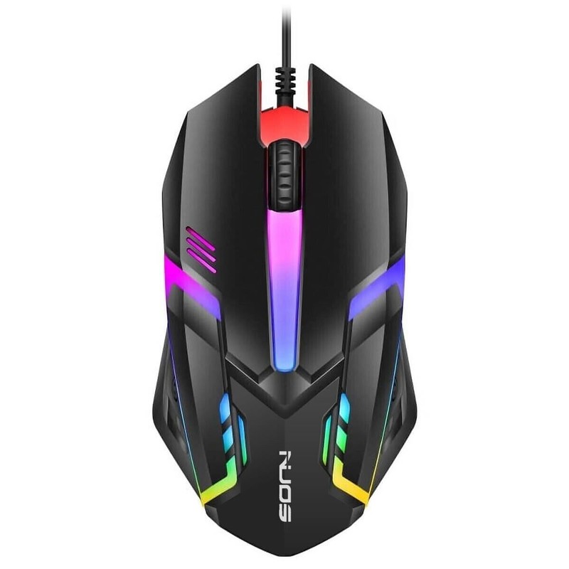 RGB LED Gaming Mouse - USB Wired Optical 1000 DPI for PC & Laptop - UK