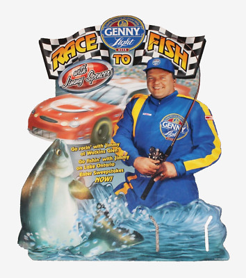 Jimmy Spencer Genny Race to Fish Store Display Genesee Light Beer Fishing NASCAR