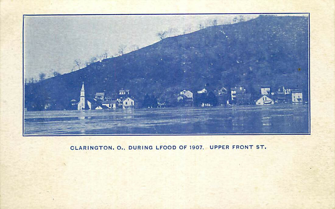 Postcard Flooded Upper Front Street, Clarington, Ohio ca 1907 eBay
