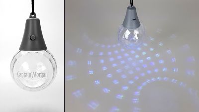3x Captain Morgan Rum Bar Glas LED Disko Party Licht