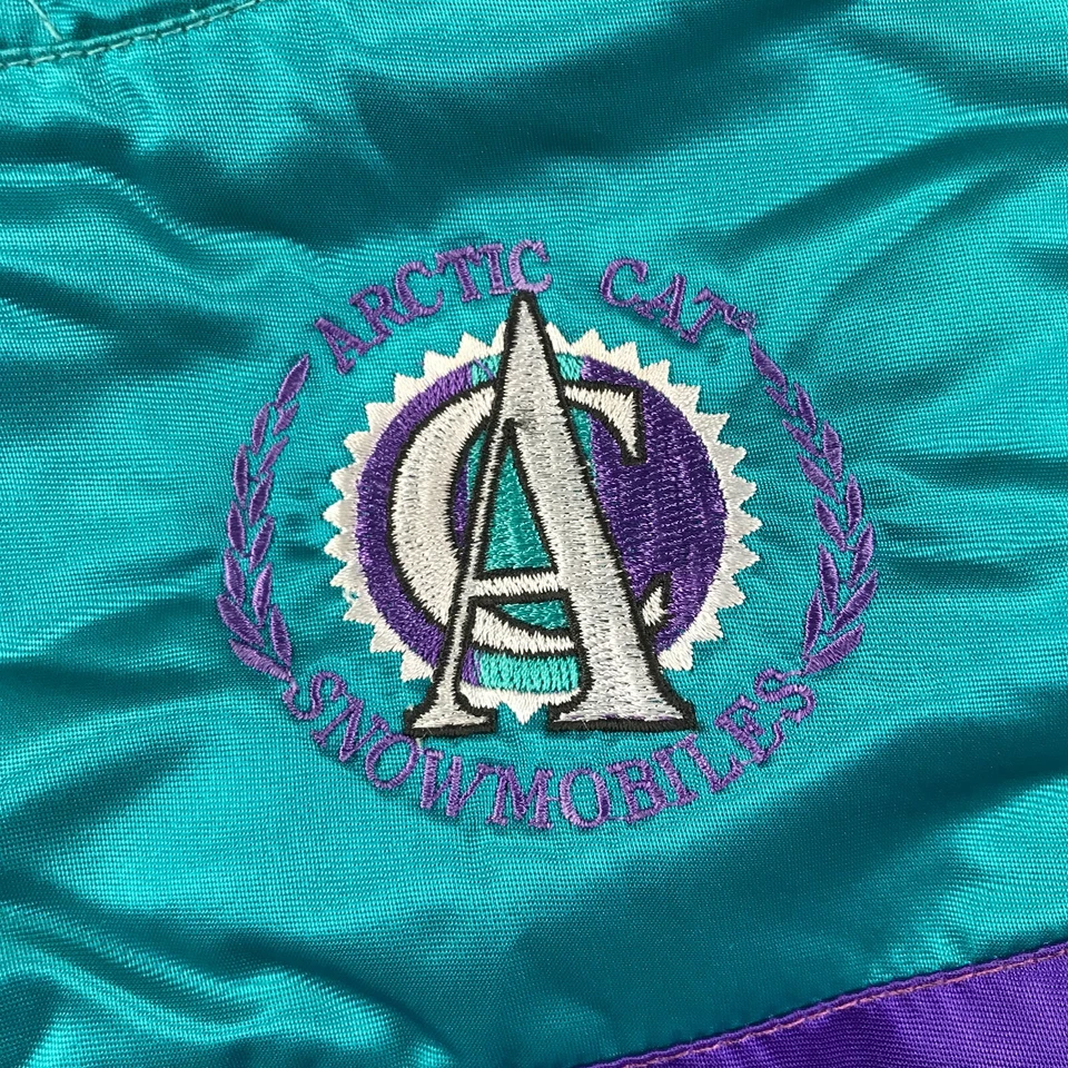 Chaqueta de colección Arctic Cat para mujer pequeña negra púrpura verde azulado motos de nieve recortadas Foto 3 de 4