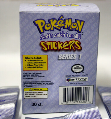 1999 Pokemon Artbox Factory Sealed Sticker Box - 30 Packs, 300 Stickers Total (Box Has Damage) 3 thumbnail image