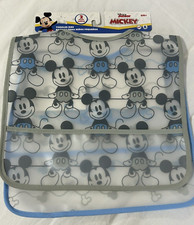 Disney Junior Mickey Mouse 2-pack toddler bibs peva blue new