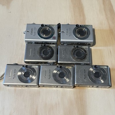 Lot Of 7 Canon Powershot Digital Cameras BROKEN Parts/Repair-Only Read Info Blw