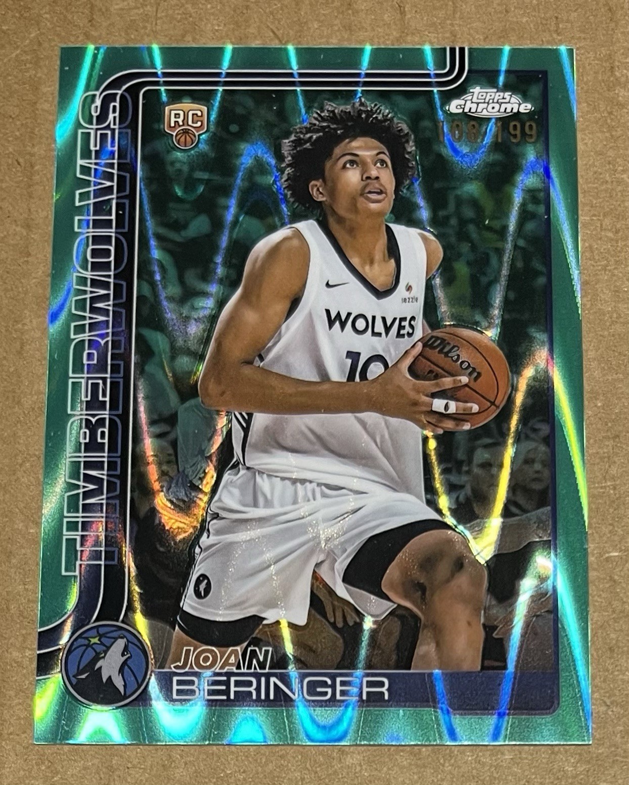 2025-26 Topps Chrome #267 Joan Beringer Aqua Raywave Refractor Rookie #108/199