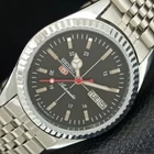 REFURBISHED SEIKO 5 AUTOMATIC 6309A JAPAN MENS VINTAGE BLACK WATCH a442839-1