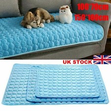 Large Pet Cooling Mat Dog Ice Silk Cool Pad Summer Heat Relief Blanket Bed Char 