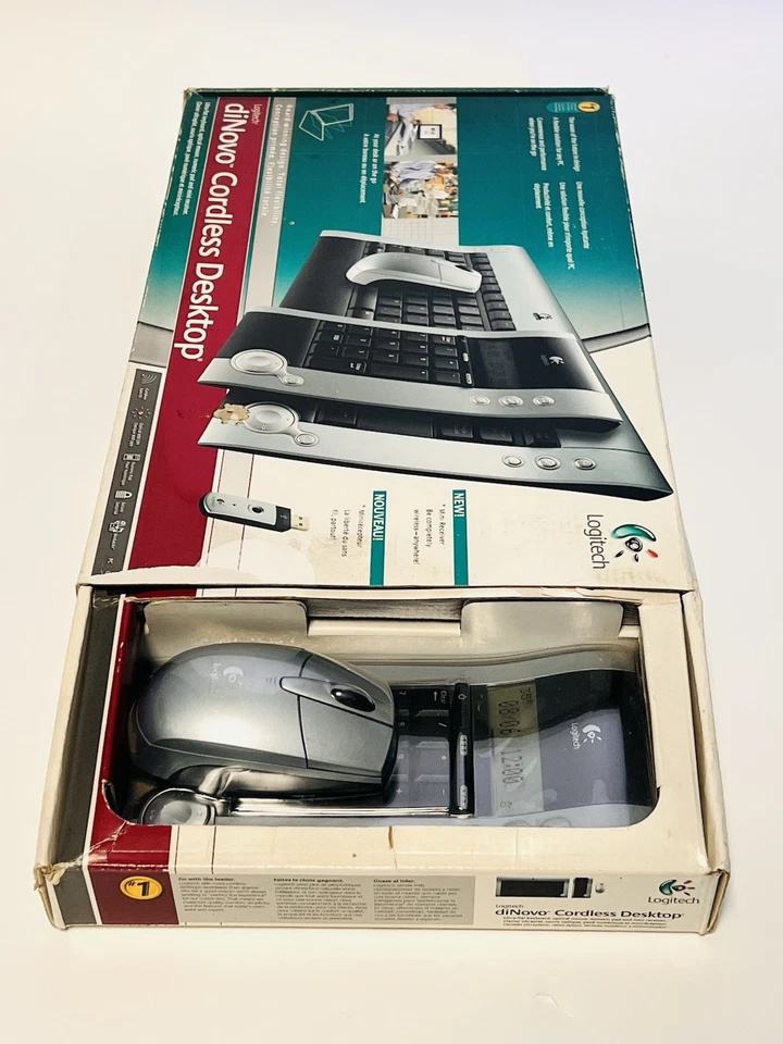 LOGITECH DiNovo Cordless Desktop Keyboard Numeric Pad Mouse & Mini Receiver 2004 - Image 3 of 4