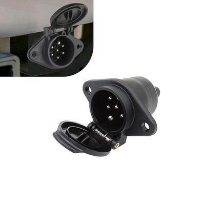 7-Pin Round Trailer Plug Adapter Signal Light Connector 7 Way Plug and Play