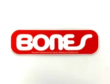 Powell BONES Skateboard Sticker 6" white/red