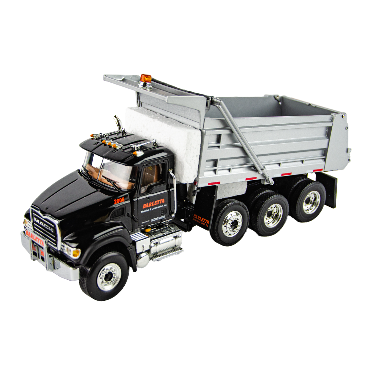 ミニカー 1st gear MACK GRANITE WITH 28 TRAIT First Gear Mack Granite Dump Truck Barletta Black 1:34 Scale