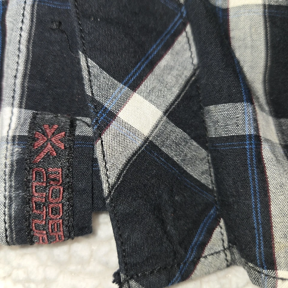 Modern Culture Unique Casual Long Sleeve Button Down Graphic Shirt Sz XL Black - Image 3 of 4