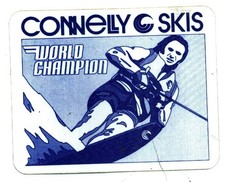 CONNELLY SKIS WORLD CHAMPION VINTAGE 6" X 5" STICKER/DECAL , NEW