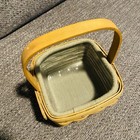 Longaberger  7-1/2" Square Handle Basket with Liner and Protector 2003 Signed — photo 2