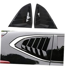 2Pcs Rear Side Window Louvers Shutter Cover Air Vent Louvers Scoop Gloss Black
