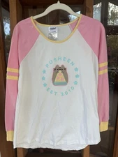 Pusheen Raglan Longsleeve T-shirt 10th Anniversary Kawaii Cat Adult Medium