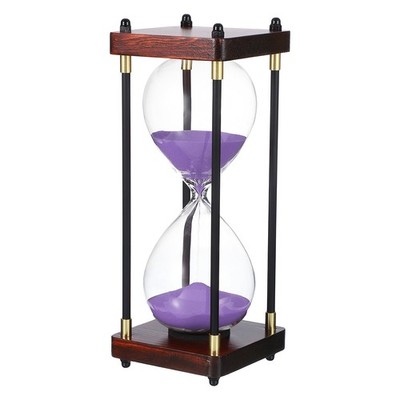 Großer dekorativer Sandtimer für 30 Min, modernes Holzstundenglas, lila (Stil 2)
