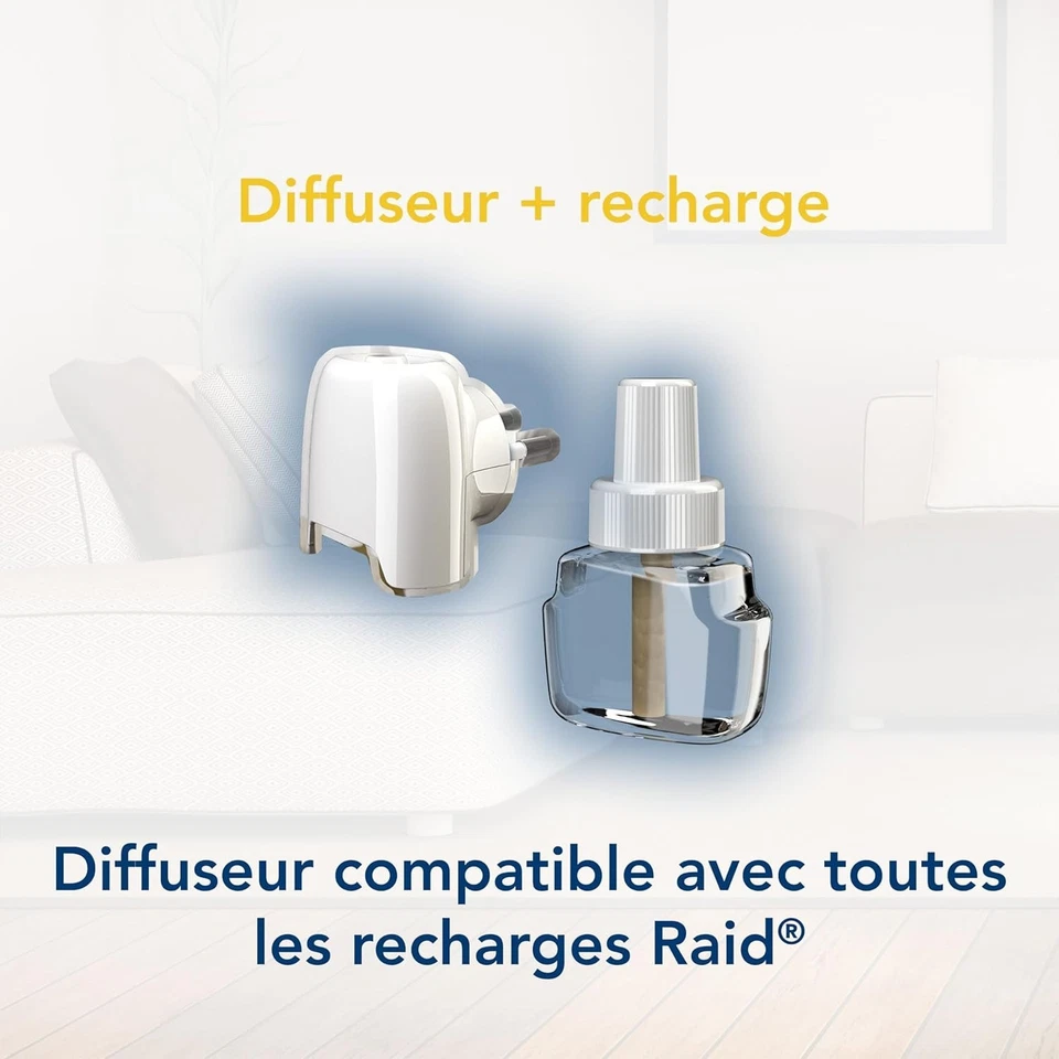 Diffuseur Électrique Anti-Moustiques Liquide Raid 3 Diffuseurs 3 Recharges - Photo 4/4