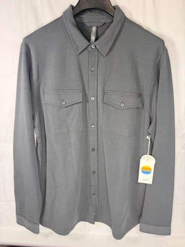 Vuori Boulevard Shirt Jacket Men XL Shale Gray Performance Cotton Modal NWT V281 - product listing photo