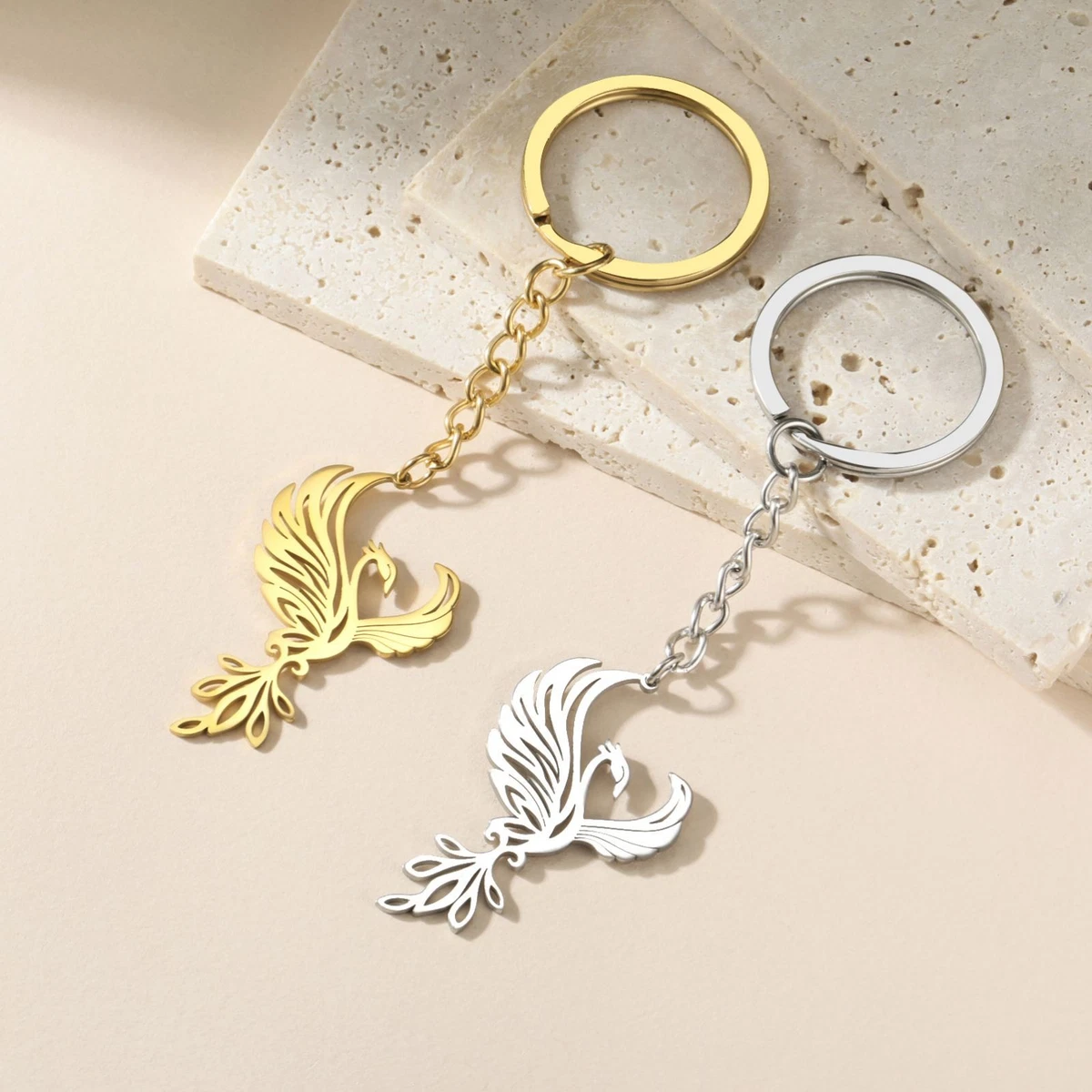 Collana Con Ciondolo In Opale E Fenice, Argento Tibetano, Nuova, Fatta A Mano