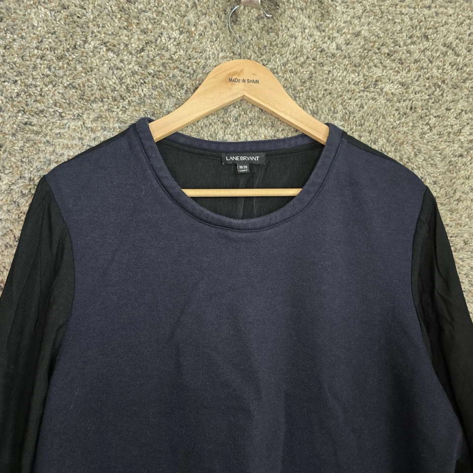 Top Lane Bryant para mujer Plus 18/20 negro azul con volantes cola de camisa dobladillo informal damas Foto 4 de 4