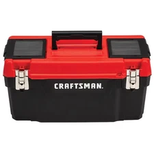 Craftsman 20 In Red Plastic Lockable Tool Box Portable Storage Organizer Tray
