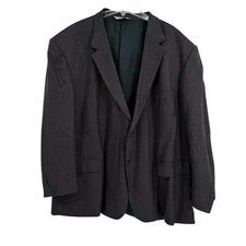 Pronto Uomo Suit Coat Blazer Gray Blue Size 56 R 100% Lambswool Two-button